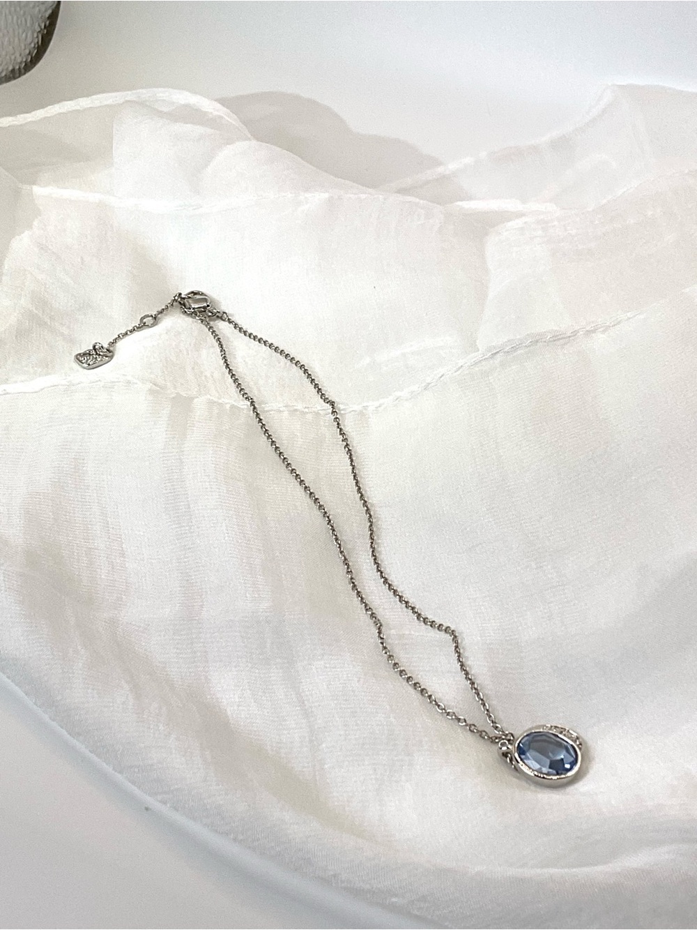 Swarovski Silver Sapphire Blue Pendant Necklace - Picture 6 of 9